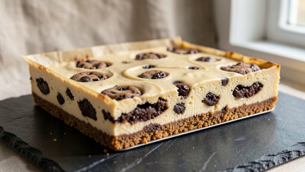 Chocolate Chip Cookie Dough Cheesecake Bars Recipe: Crunchy Top Meets Gooey Cookie Dough