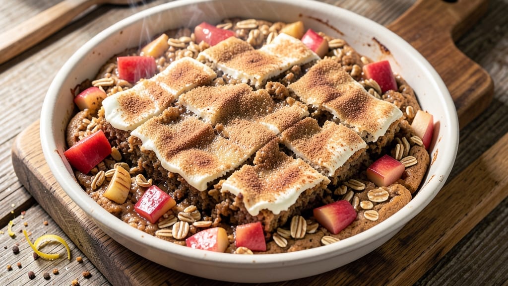 Apple Oatmeal Cookie Bars Recipe: Spiced Apple Filling and Sandpaper Crunch Topping