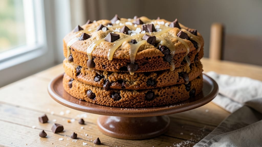 Chewy Chocolate Chip Cookie Cake Recipe: Sandpaper Crunch Meets Melty Rivers