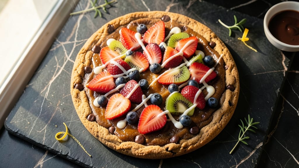 Chocolate Chip Cookie Fruit Pizza Recipe: Crunchy Crust, Melty Chunks, Fresh Topping Twist