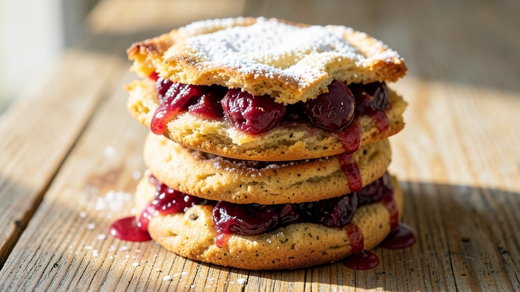 Cherry Pie Stuffed Cookie Recipe: Tart Cherry Filling Hugged by Buttery Crunch