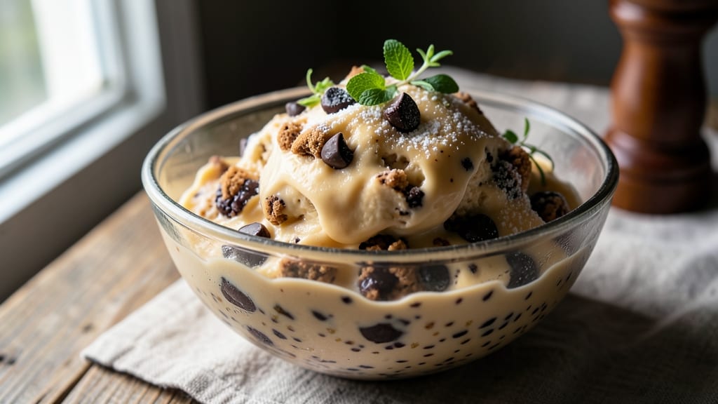 Chocolate Chip Cookie Dough Ice Cream Recipe No Eggs: Rich Vanilla Bean Swirls and Crunchy Chunks