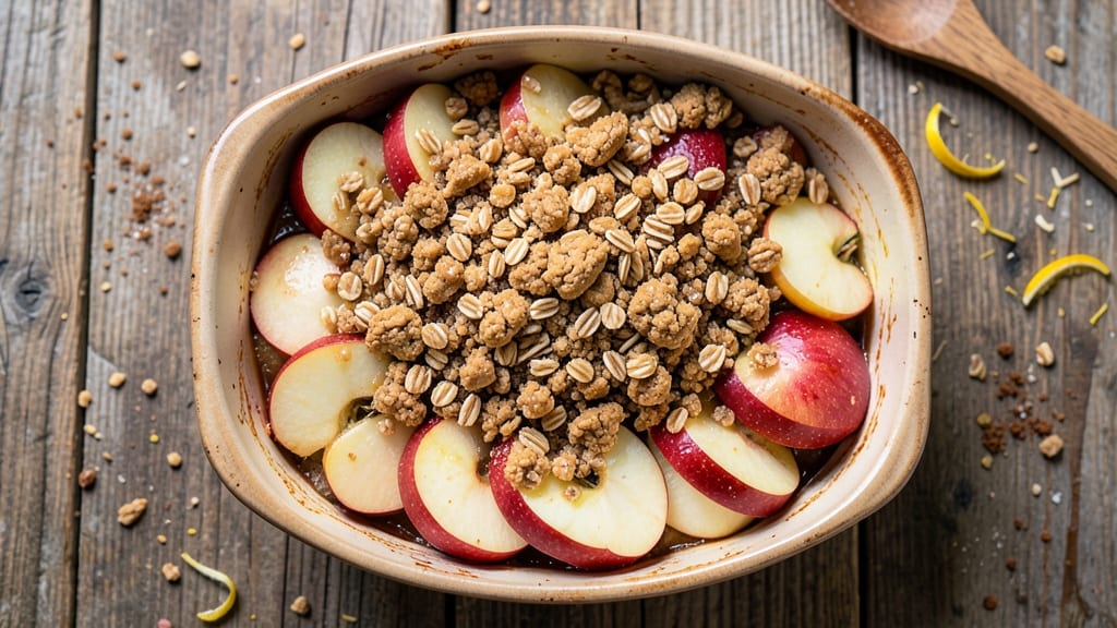 Apple Crisp Recipe With Oatmeal Cookie Mix: Spiced Apple Filling and Cookie-Top Crunch