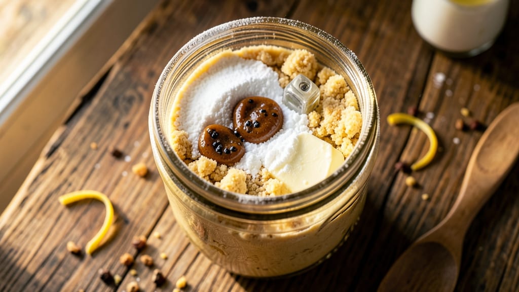 1 Pint Mason Jar Cookie Recipe: Vanilla Bean Swirls and Buttery Sandpaper Crunch
